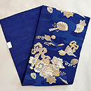 瑠璃紺貝尽くしの名古屋帯　帯裏