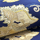 瑠璃紺貝尽くしの名古屋帯　質感・風合