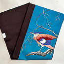 浅葱色カワセミの名古屋帯　帯裏