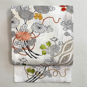 帷子くずし互の目(ぐのめ)文様名古屋帯