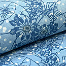 松原工房 紗綾形あられに秋草文の名古屋帯 質感・風合