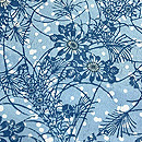 松原工房 紗綾形あられに秋草文の名古屋帯 質感・風合