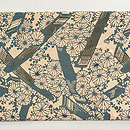 松原工房 琴菊文様の名古屋帯　前柄