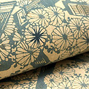 松原工房 琴菊文様の名古屋帯　質感・風合