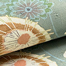 松原工房 菊と番傘文様の名古屋帯 質感・風合