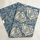 松原工房 大きな亀甲文に花々と葵文様名古屋帯 帯裏