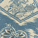 松原工房 大きな亀甲文に花々と葵文様名古屋帯 質感・風合