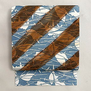 松原工房 松葉と銀杏文様の名古屋帯