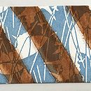 松原工房 松葉と銀杏文様の名古屋帯 前柄