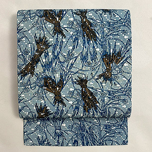 松原工房 松原与七作 雪囲いと水仙文様名古屋帯