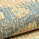 松原工房 松原与七作 タンガラ染め縞に迦陵頻伽・花熨斗の名古屋帯 質感・風合