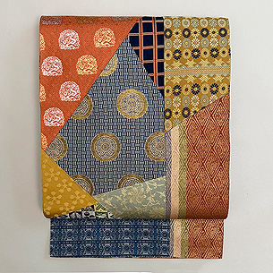 龍村平蔵製 寄せ裂の袋帯