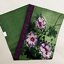 芙蓉に紫ボーダーの名古屋帯　帯裏