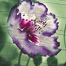 芙蓉に紫ボーダーの名古屋帯　質感・風合