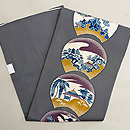 地紙文の紅型名古屋帯　帯裏