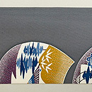 地紙文の紅型名古屋帯　前柄