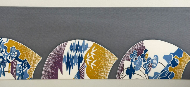 地紙文の紅型名古屋帯 44,000円(税込)帯25-10-09 | アンティーク