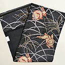 ススキ野に兎文紗の名古屋帯　帯裏