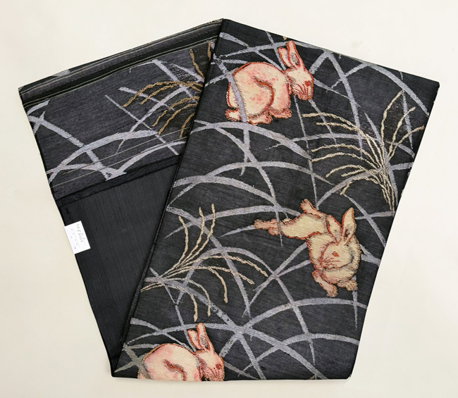 ススキ野に兎文紗の名古屋帯 44,000円(税込)帯25-10-10ご売約済