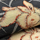 ススキ野に兎文紗の名古屋帯　質感・風合