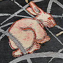 ススキ野に兎文紗の名古屋帯　質感・風合