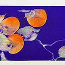 江戸柿の染め名古屋帯　前柄