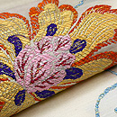 鳳凰牡丹文様の袋帯　質感・風合