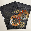黒地3つ扇文様刺繍名古屋帯　帯裏