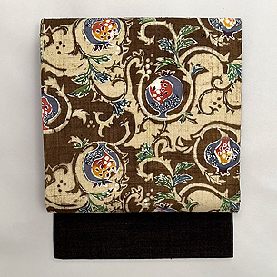 柘榴唐草文紬名古屋帯