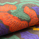 ケシの花文様型染め麻名古屋帯　質感・風合