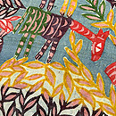 動物文様型染め麻名古屋帯　質感・風合