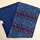 ラオス青地紋織りの名古屋帯　帯裏