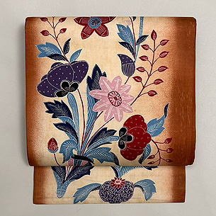 更紗文様かわいい染め帯