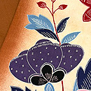 更紗文様かわいい染め帯　質感・風合