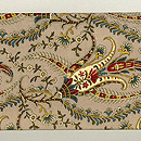 ヨーロッパ更紗ベージュの名古屋帯　前柄