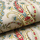 ヨーロッパ更紗ベージュの名古屋帯　質感・風合