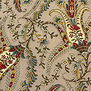 ヨーロッパ更紗ベージュの名古屋帯　質感・風合