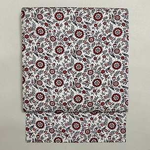 ヨーロッパ更紗赤い小花の名古屋帯