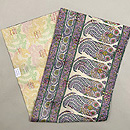 インド更紗ピンク・グリーン勾玉文様名古屋帯　帯裏