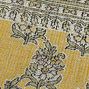 インド更紗黄色小花文様名古屋帯　質感・風合