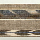 江戸期手績み糸で織った矢羽文様名古屋帯　前柄