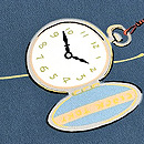 時計文様の帯　質感・風合