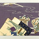 文芸文様の帯　前柄