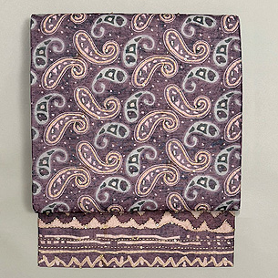 ペイズリー文様のサリーの帯