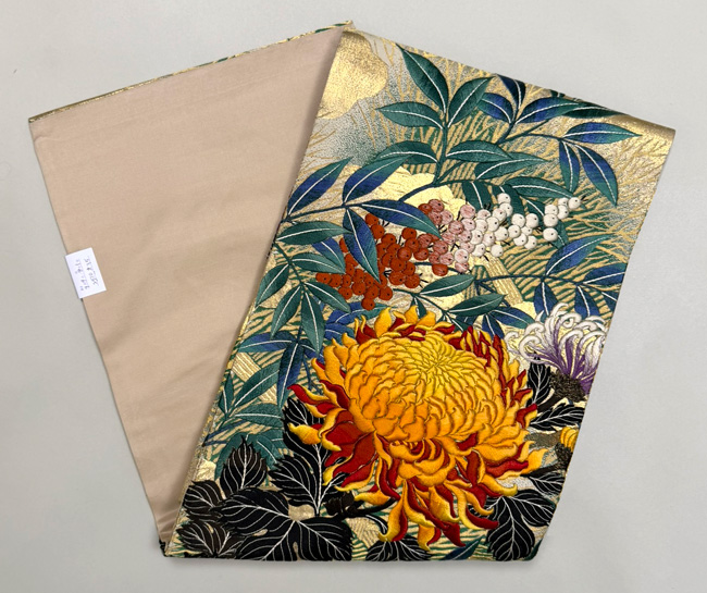 豪華な菊刺繍丸帯くずし名古屋帯 80,000円(税込)帯25-10-61
