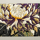 豪華な菊刺繍丸帯くずし名古屋帯　前柄