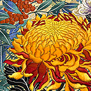 豪華な菊刺繍丸帯くずし名古屋帯　質感・風合