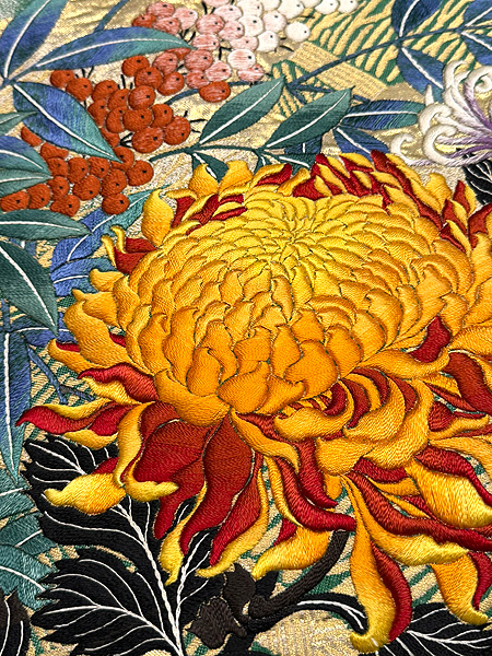 豪華な菊刺繍丸帯くずし名古屋帯 80,000円(税込)帯25-10-61