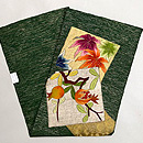 柘榴と八つ手刺繍色紙文様帯　帯裏