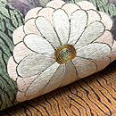 杢目絞りに秋の刺繍帯　質感・風合